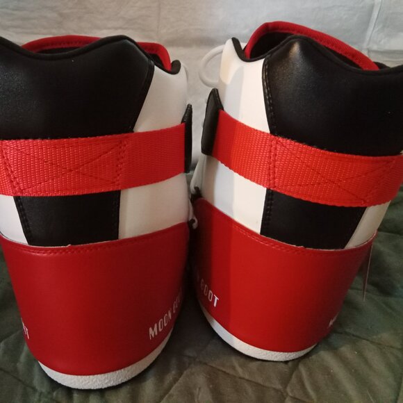 Moon Boot Sneaker Mid EU 39 / 40 US 7 - 7.5 Black Red White - Picture 5 of 11